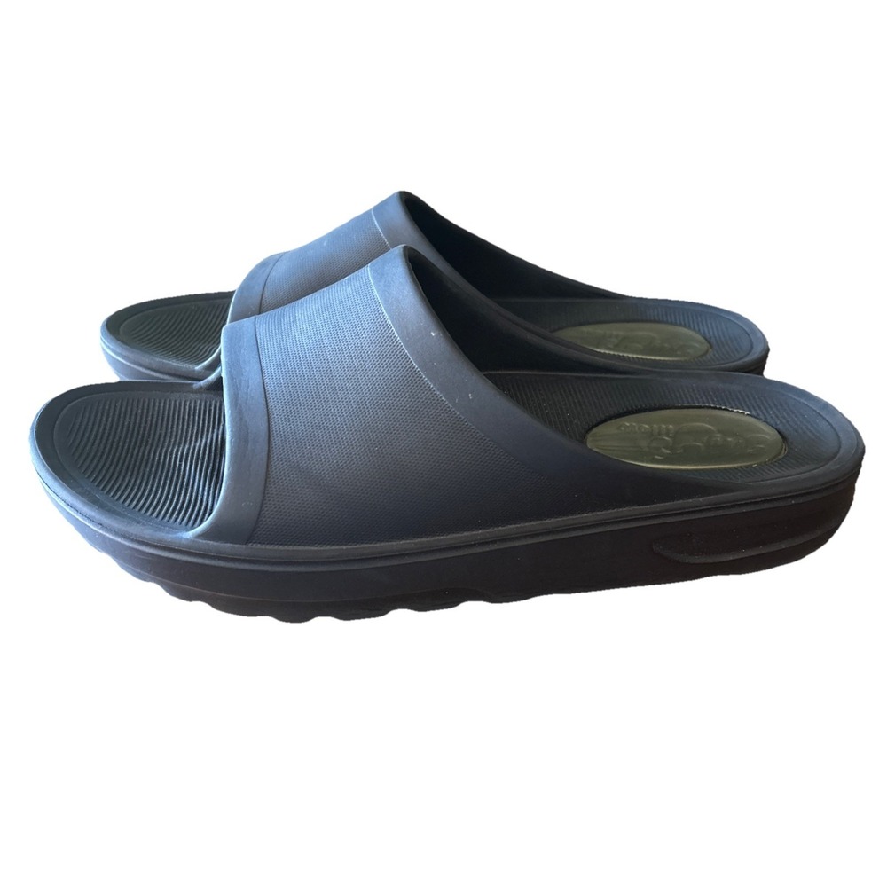 My Pillow Sandals Womens 10 Slip On Slides Blue Open Toe Comfort Casual